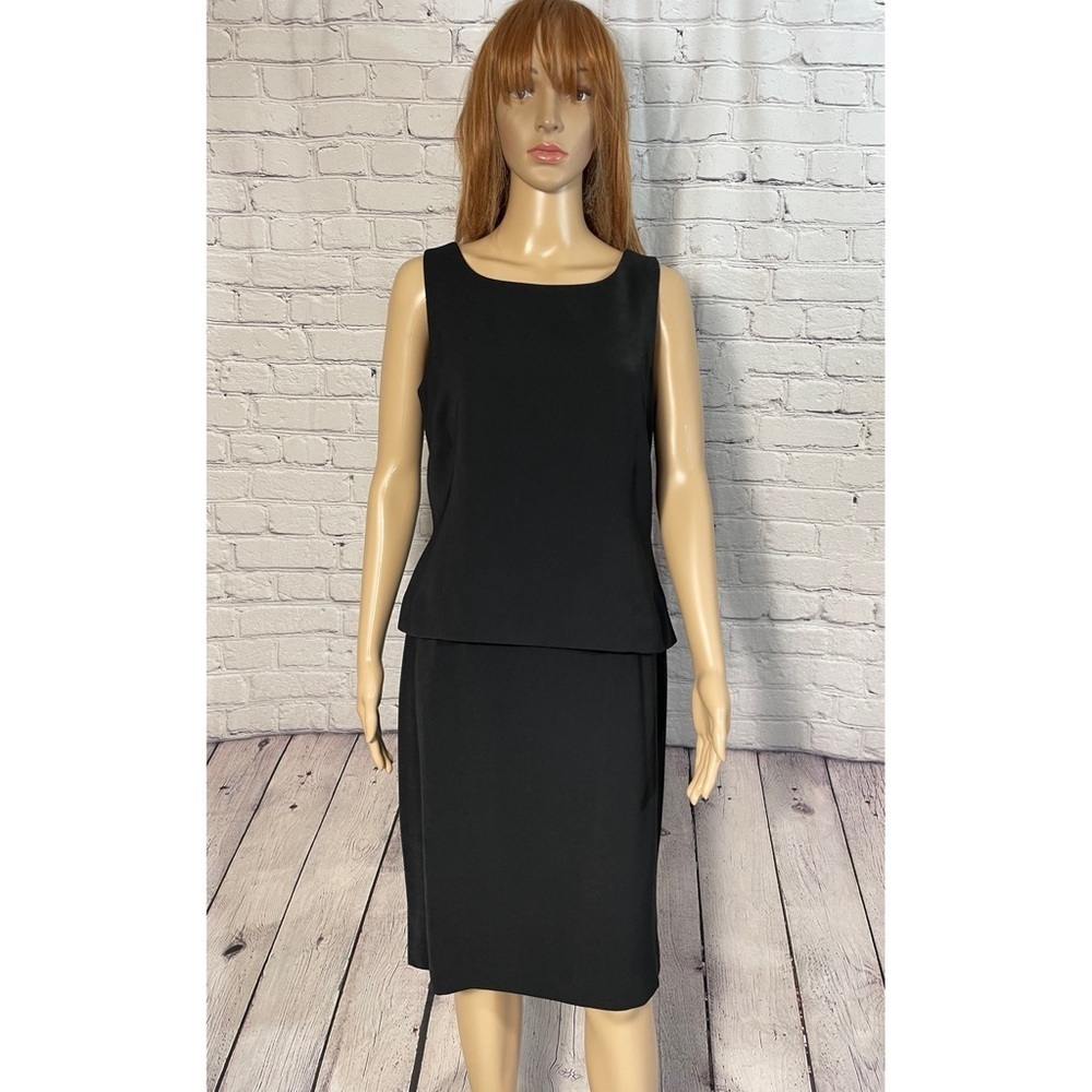 NWT New Amanda Smith 2 Piece Sleeveless Top Skirt Black Set Size 10